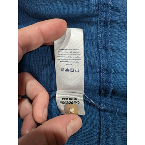 Faherty Womens Isha Chambray Cotton Tank Dress Size Small Pintuck Relaxed Fit - Picture 12 of 12